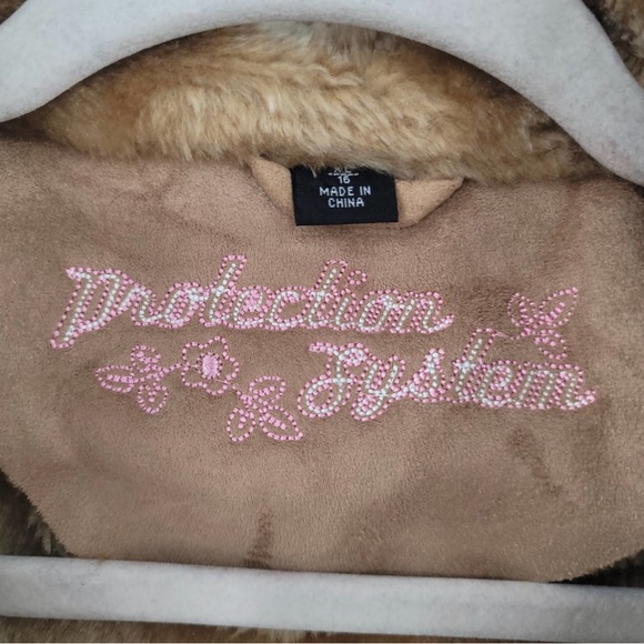 Protection System Girls' Faux Suede Fur Jacket Size 16 Coat - Picture 5 of 5